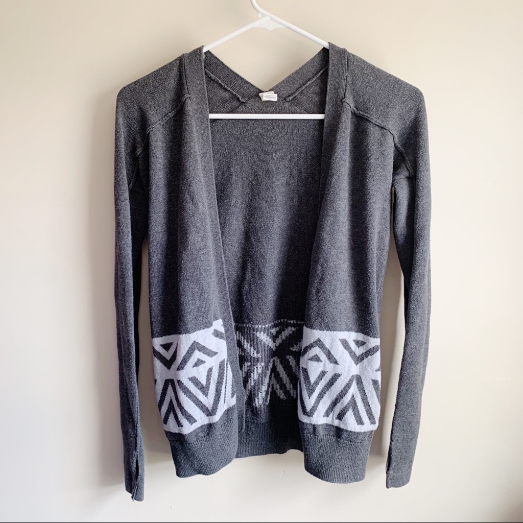 Ivivva Lululemon Gray Open Front Cardigan Sweater
